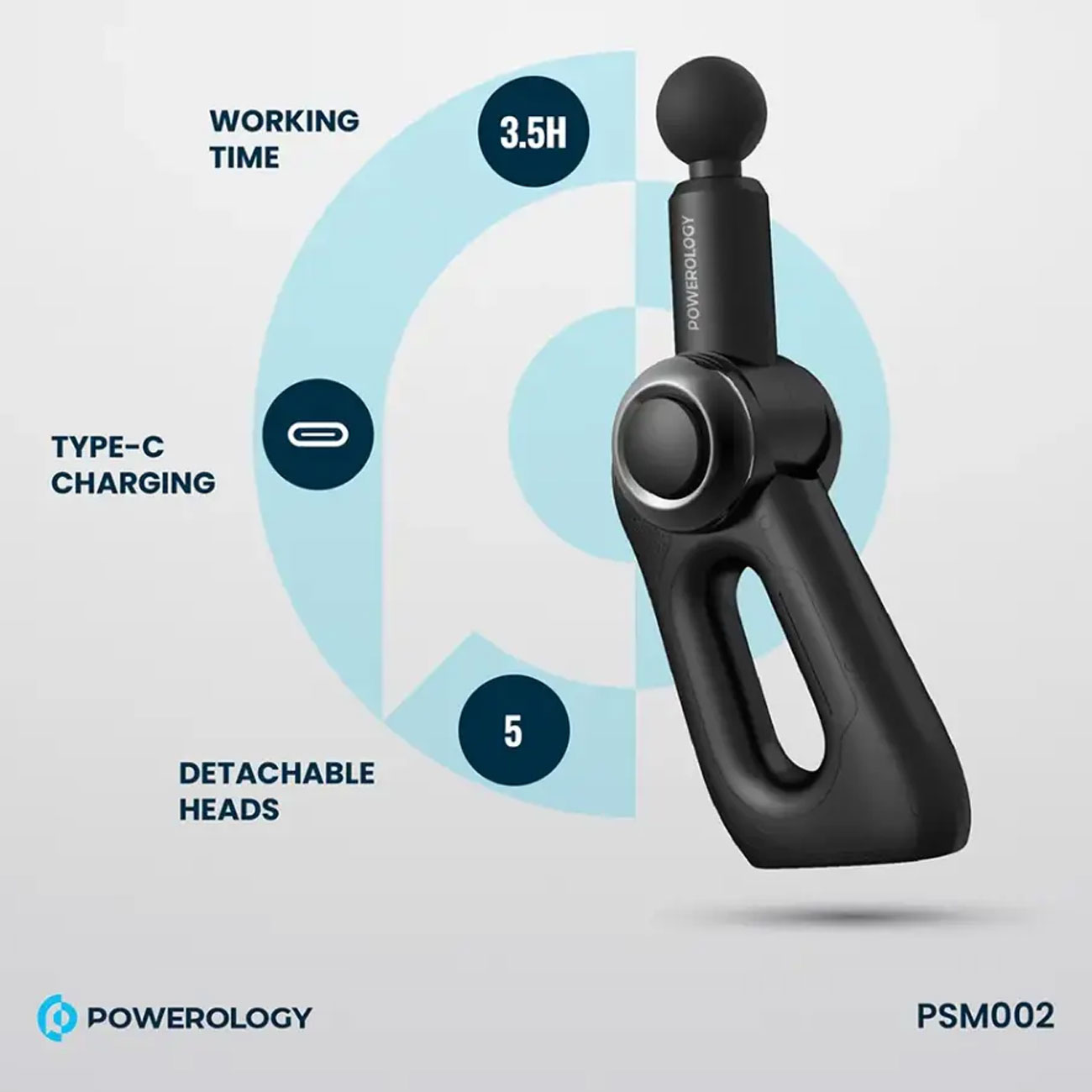 باتری بادوام و درگاه تایپ‌سی ماساژور